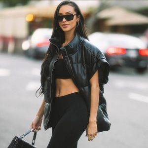 Fashion Nova Influencer Puffer Vest - Black - 1X / 2X